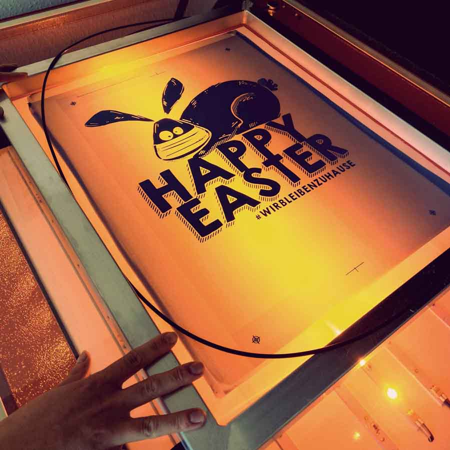 Wie lange muss der beschichtete Siebdruckrahmen unter UV-Licht belichtet werden?