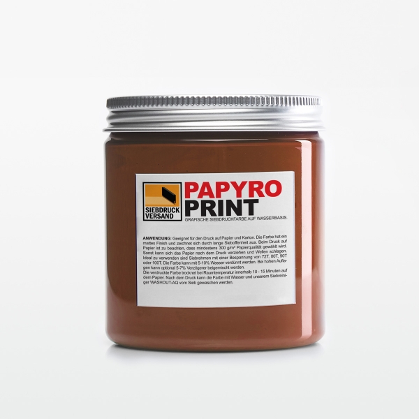 PapyroPrint Siebdruckfarbe für Papier und Karton HELLBRAUN