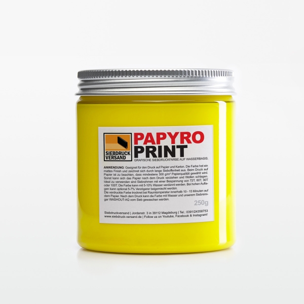 PapyroPrint Siebdruckfarbe für Papier und Karton HELLGELB