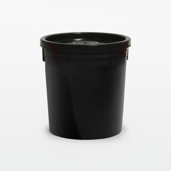 Lichtundurchlässige, schwarze 350ml Leerdose mit Deckel