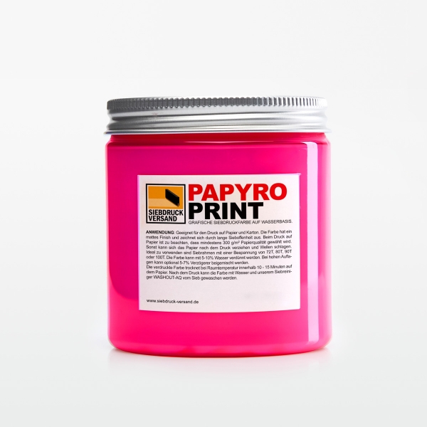 PapyroPrint Siebdruckfarbe für Papier und Karton NEON-PINK