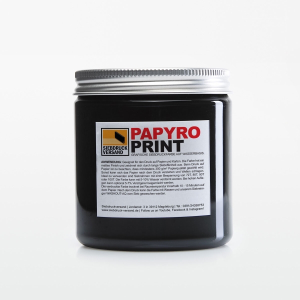 PapyroPrint Siebdruckfarbe für Papier und Karton SCHWARZ