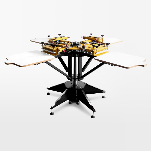 4x4 Siebdruckkarussell für Textildruck mit Feinjustierung