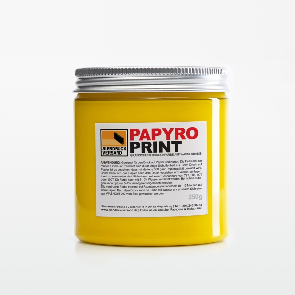 PapyroPrint Siebdruckfarbe für Papier und Karton SONNENGELB