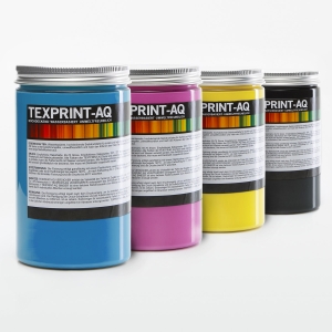 TEXPRINT-AQ deckende Farbe auf Wasserbasis für CMYK-Druck [4er Set]