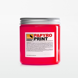PapyroPrint Siebdruckfarbe für Papier und Karton NEON-ROT