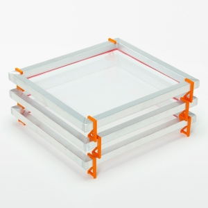 4er Set Stapelklammern für Siebdruckrahmen mit 3,5x3,5cm Profil