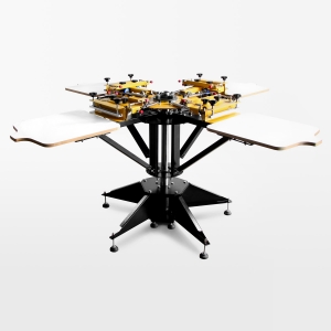 4x4 Siebdruckkarussell für Textildruck mit Feinjustierung